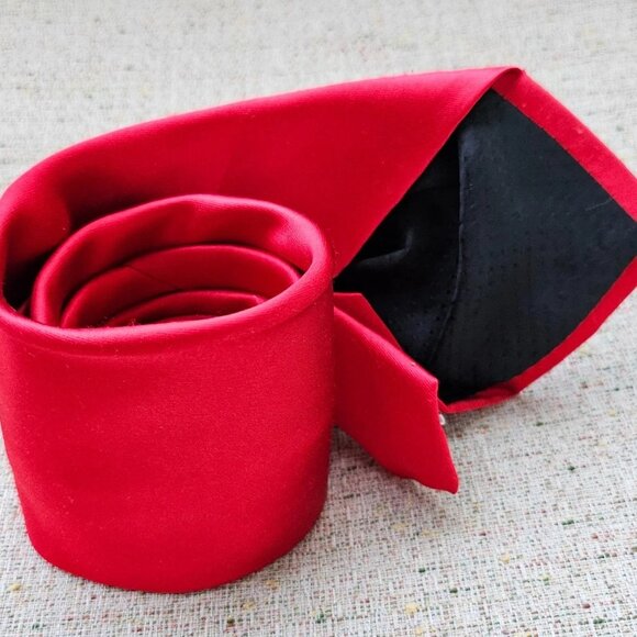 Geoffrey Beene Men Tie Red Classic Necktie Handmade Tie - Picture 4 of 9